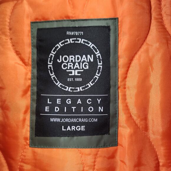 Jordan Craig Legacy edition quilted lined bomber jacket army green men's size L - Picture 2 of 14